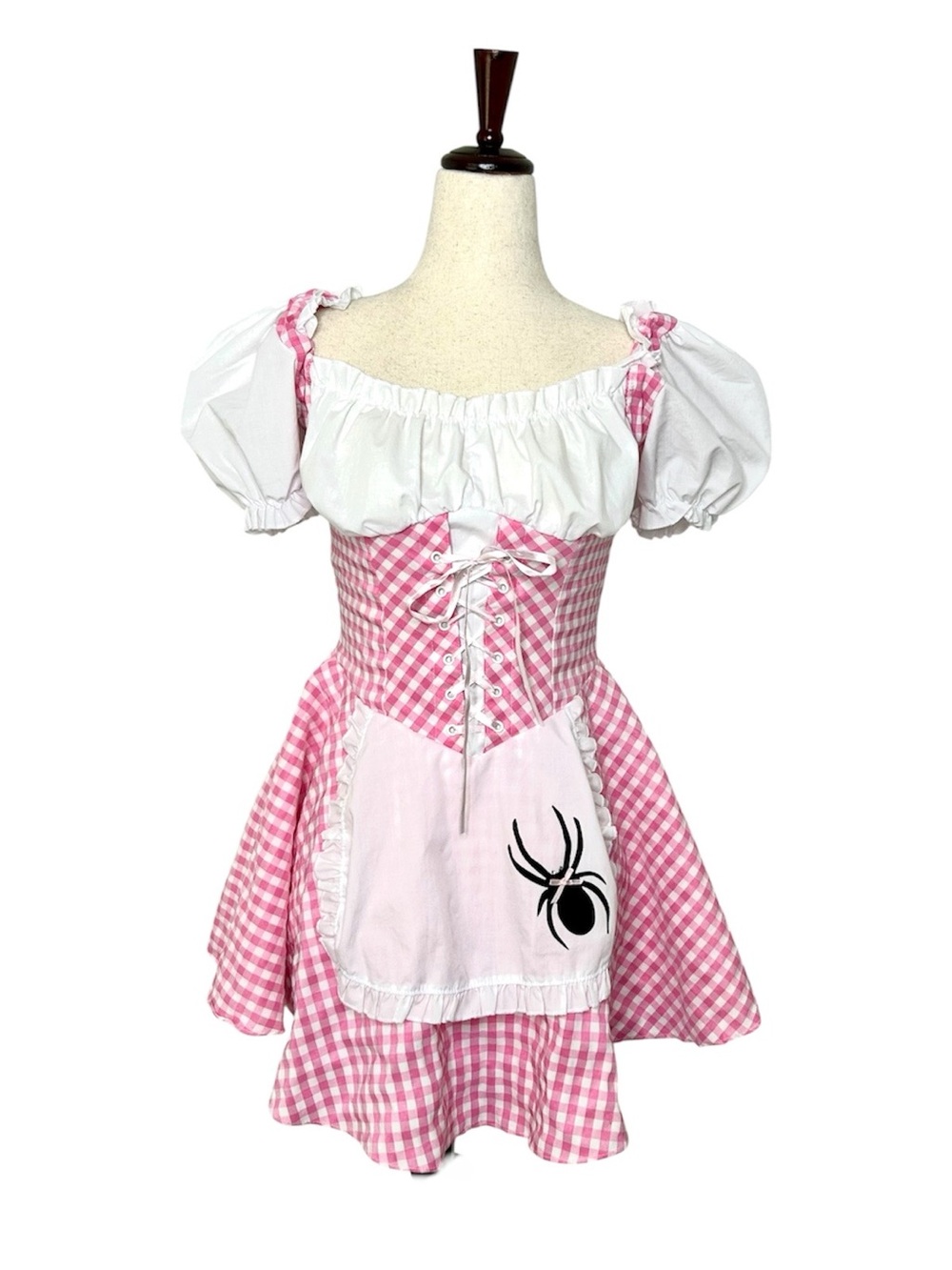 Leg Avenue Little Miss Muffet Pink Gingham Sexy Dress Halloween Costume Medium - Picture 2 of 11